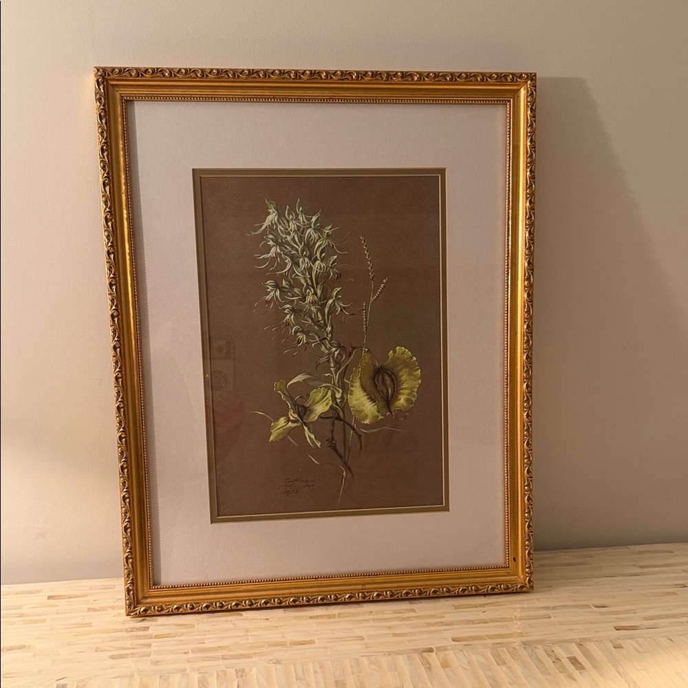 Watercolor titled "Flowers5" by the artist Tiiu Kadak, created in 1973. - Picture 2 of 5